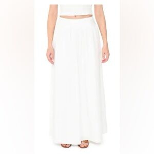 Wayf nicole pleated cotton maxi skirt ivory small